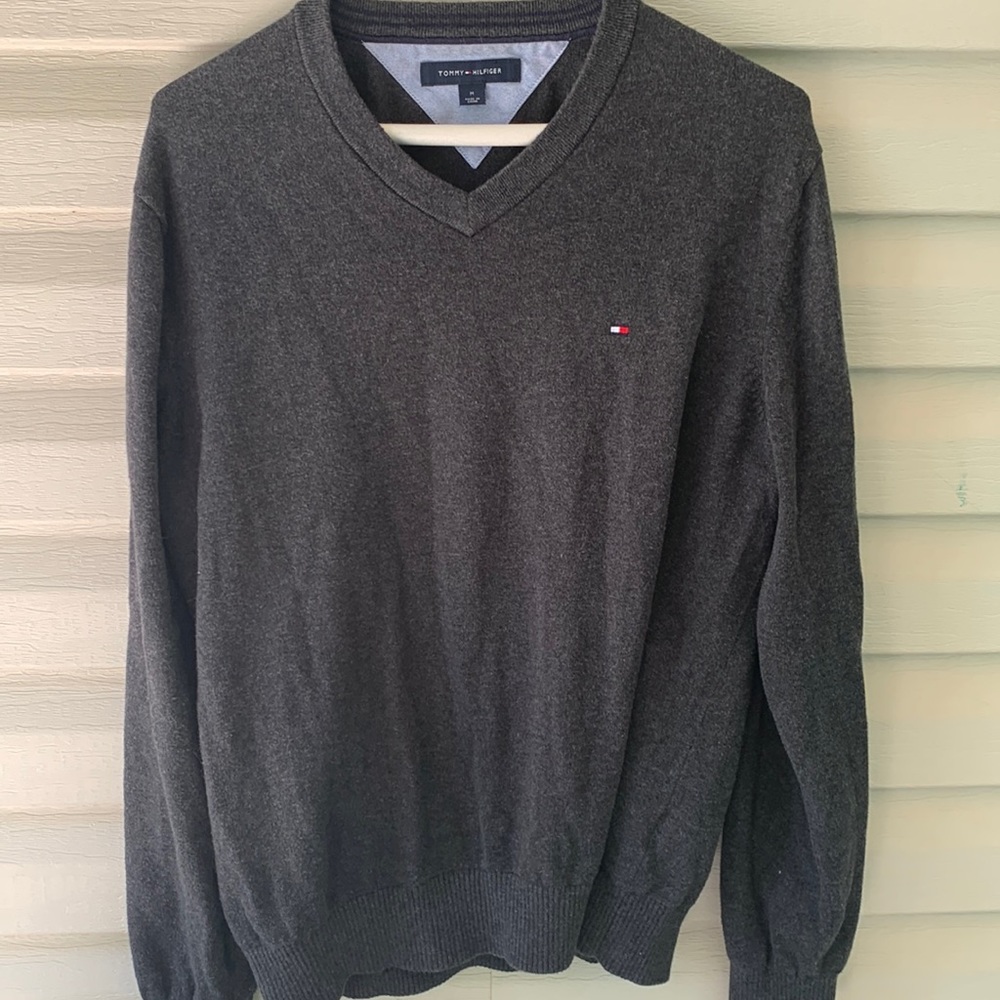 Mens dark gray cotton sweater